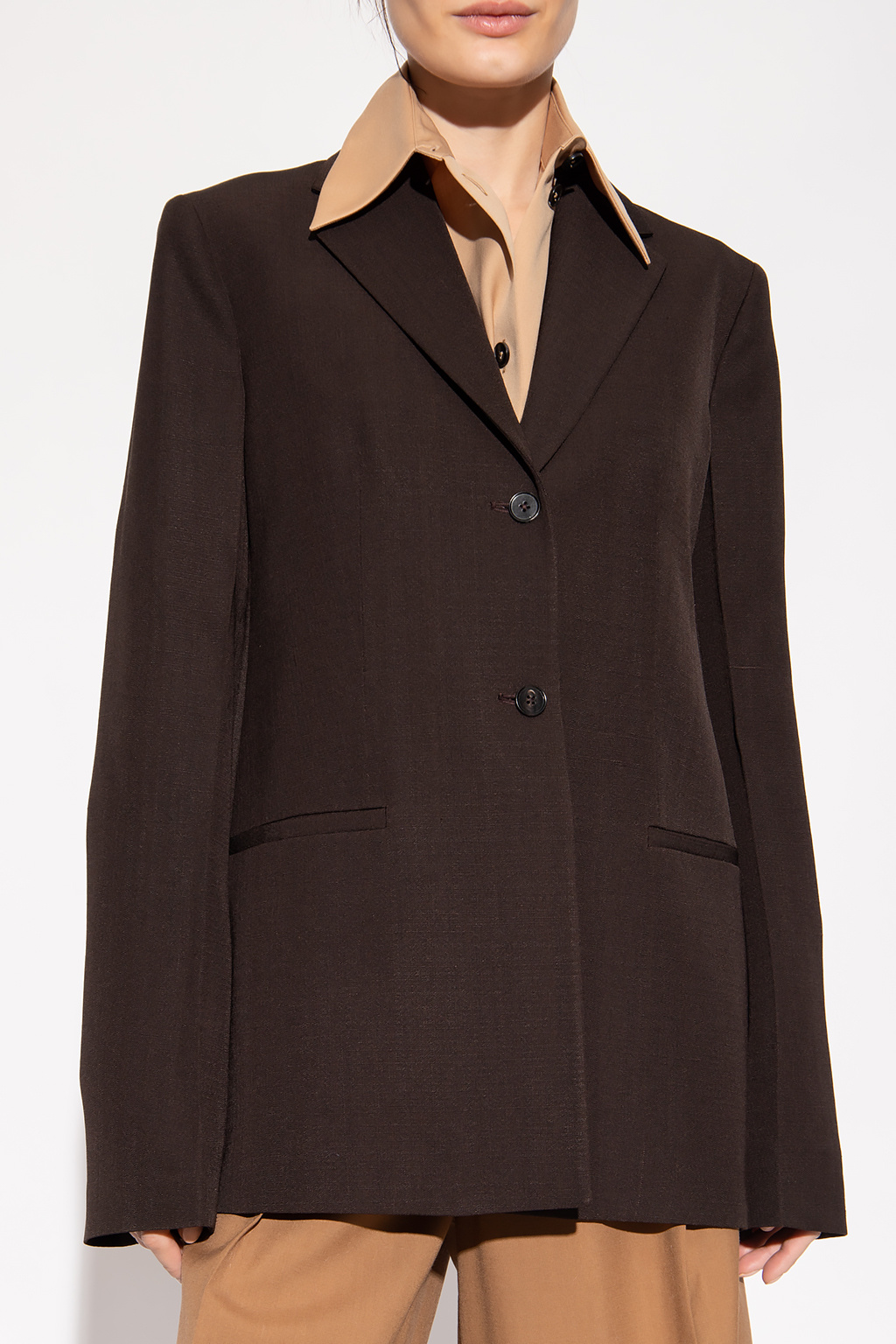 Single - Jil Sander ruffle-detail cashmere cape